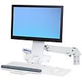 braccio combo per lavorare seduti e in piedi styleview supporto monitor e tastiera bianco