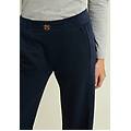 pantaloni wide leg in viscosa con dettagli in ciniglia dark sapphire donna large