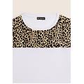 t-shirt manica corta con dettaglio animalier sulle spalle bianco donna small