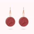 orecchini pendenti con disco in pietra naturale