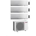 climatizzatore trial split kirigamine zen msz-ef silver 9+15+18 con mxz-3f68vf inverter r32 wifi