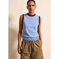 - tank top in crêpe con dettaglio lurex donna blu chiaro taglia xs