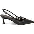 décolleté slingback nere con fibbie tacco 6 cm