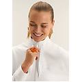 felpa zip e collo alto con fondo asimmetrico bianco donna extra small