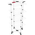 mixer 4 stendibiancheria a torre con 4 ripiani e ruote in metallo bianco 71x71x169 cm per uso