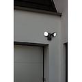 faro da esterno con sensore di movimento draco in alluminio nero modulo led 2x10w