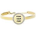 bangle find your fire in acciaio dorato e strass collezione lady message