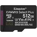 kingston. scheda di memoria micro sd con adattatore sdcs3/512gbsp 512 gb schede di memoria ritiro