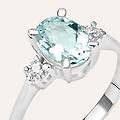 anello solitario acquamarina oro bianco acquamarina diamante collezione acquamarina misura 54 oro