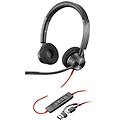 poly cuffie stereo blackwire 3320 con connettore usb-c certificate per microsoft teams adattatore