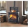 stufa a legna modello isotta eos con cerchi antracite design classico