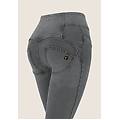 jeggings push up wr. up skinny vita alta con taschine blue denim + brown overdyed donna small