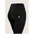 pantaloni wr. up in jersey vita alta con bottoni decorativi nero donna extra large