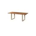 tavolo da pranzo in legno di acacia e resina epossidica nera 160x90x76 laccato natur / gambe a u