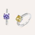 anello solitario silver rainbow argento rodiato cubic zirconia collezione silver rainbow misura 52