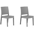 - sedia da giardino in rattan-grigio chiaro set di 2 pz fossano