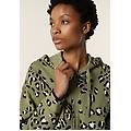 felpa corta comfort fit da donna con zip e fantasia maculata allover animalier black donna xxs