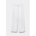 pantaloni a palazzo jacquard donna bianco l