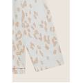 felpa in viscosa interlock effetto tricot fantasia animalier allover animalier white sand donna