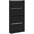 - scarpiera con 4 cassetti ribaltabili nera 80x21x163 5 cm