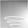 luce sospensione moderna iole alluminio bianco satinato e silicone led 3 luci 62w