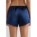 pantaloncino in seta donna blu taglia m