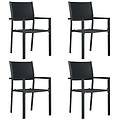 - sedie da giardino 4 pz nere in plastica stile rattan