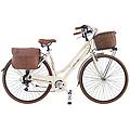 bici da città dolce vita by donna con borse e cesto panna