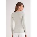 maglia manica lunga ultralight con cashmere e scollo a barchetta donna grigio taglia m
