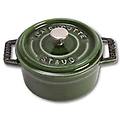 - cocotte mini in ghisa con coperchio colore verde