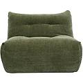 poltrona lounge in tessuto effetto velluto testurato verde kaki bumpy