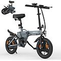 bicicletta elettrica f100 14 pollici 250w pieghevole grigia
