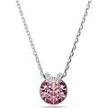 SWAROVSKI pendente bella v taglio round rosa placcato rodio os