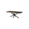 tavolo da pranzo in legno di mango 180x90x76 laccato grigio / gambe incrociate antracite matt