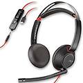 poly cuffie stereo blackwire 5220 con connettore usb-c + spina da 3 5 mm + adattatore usb-c/a
