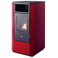 stufa a pellet 9 5kw acciaio verniciato rossa