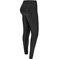 n. o. w. vita super alta a incrocio in similpelle laminata nero donna small