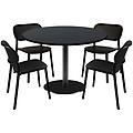 set da pranzo rome con 4 sedie 120x120x75x120 cm (lxlxhx&oslash;) nero struttura nero rotonda