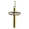 croce uomo oro giallo bianco con diamanti gl100599