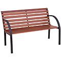 panchina in ferro e hardwood 122x67x72 cm 2 posti