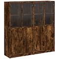 - libreria ante rovere fumo 136x37x142 cm in legno multistrato