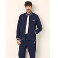 felpa con cerniera in cotone e modal henry cotton's / blu notte / s blu notte