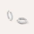 orecchini a cerchio silver shine argento rodiato cubic zirconia collezione silver shine bianco