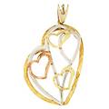 ciondolo cuore donna oro giallo bianco rosa gl100221