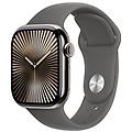 watch series 10 serie 10 gps + cellular 42mm cassa in titanio con stone grey sport band m/l
