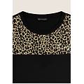 t-shirt manica corta con dettaglio animalier sulle spalle nero donna extra small