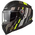 casco ff811 vector ii tron matt nero / h-v giallo nero giallo 3xl