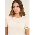 t-shirt con inserto crinkle sul retro e dettagli animalier whitecup gray donna medium