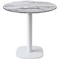 tavolo round rotondo con base bianca 75x70 cm (hx&oslash;) piano tavolo quercia struttura bianco
