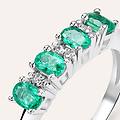 anello riviere elizabeth crown oro bianco smeraldo diamante collezione elizabeth crown misura 54 oro